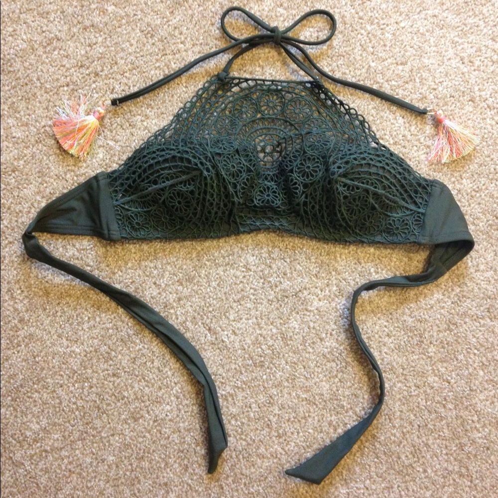 Size Small SO Dark Green Push Up Bikini Top